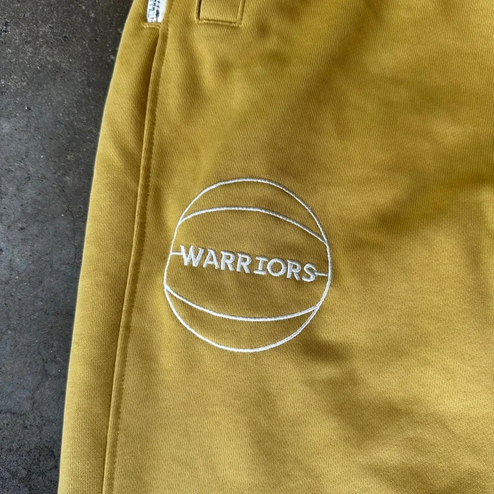 Nike Golden State Warriors Sweatpants Mens Medium Yellow Athletic Dri-FIT NBA